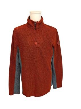 Weird Fish Men's Large Knit Quarter Zip Pullover Breathable Long Sleeve Sweater